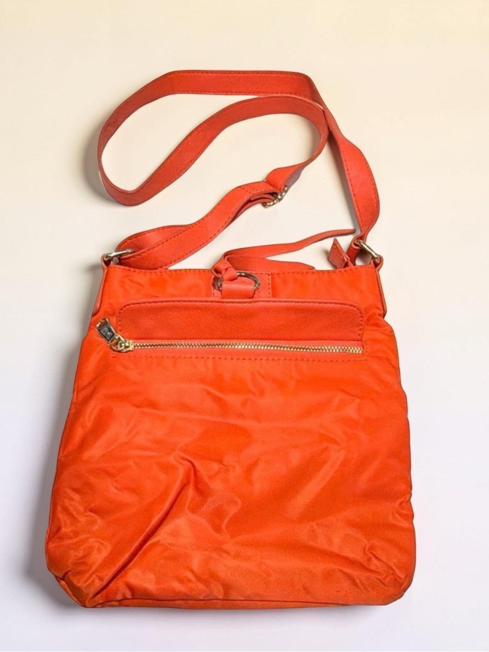 Co-Lab by Christopher Kon Nylon Crossbody Bag Orange Lightweight Travel Purse - Picture 11 of 12
